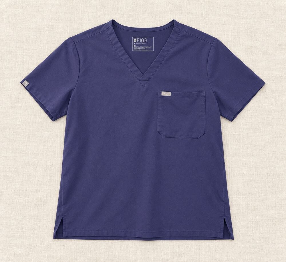 FIGS M Catarina One-Pocket Scrub Top Navy Blue Technical Collection